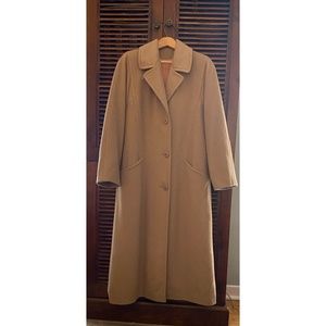 Camel Cashmere and Wool Long Coat